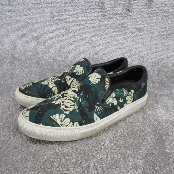 Moncler Sneakers Mens Size 43 Eu 10 Us Slip On Green Floral Italy - Picture 4 of 12